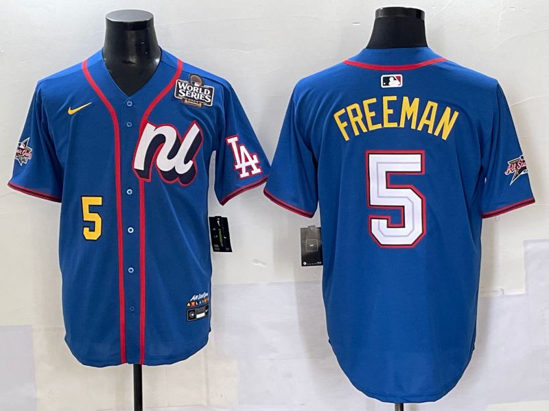 Men 2025 Los Angeles Dodgers #5 Freeman Blue All star Nike MLB Jersey style 6